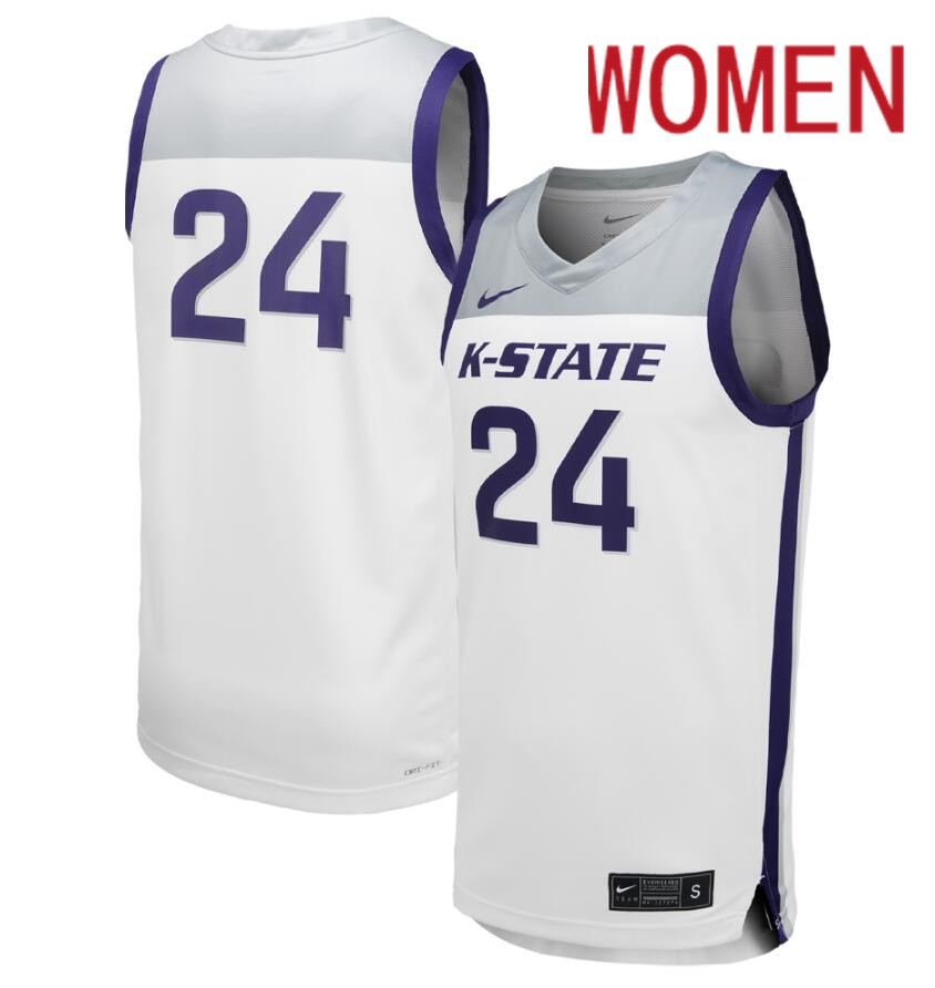 Women  Unisex Nike #23 White Kansas State Wildcats Team Replica Basketball Jersey